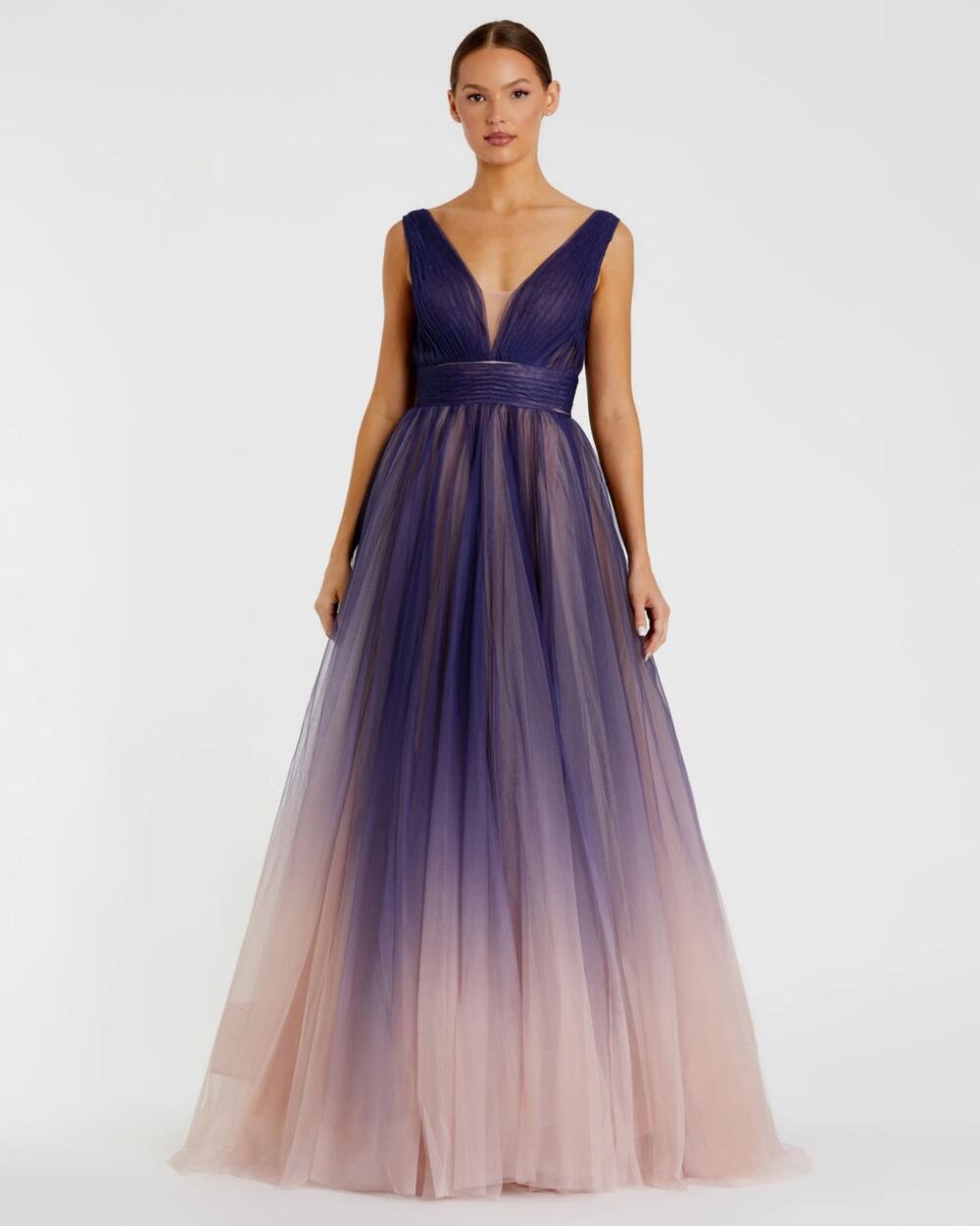 Mac Duggal Sleeveless Ombre Tulle Ball Gown Sz4